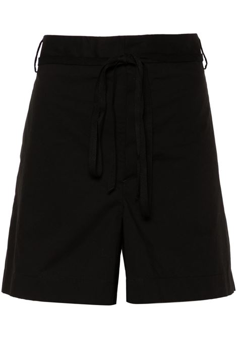 Shorts con pieghe in nero Ann Demeulemeester - donna